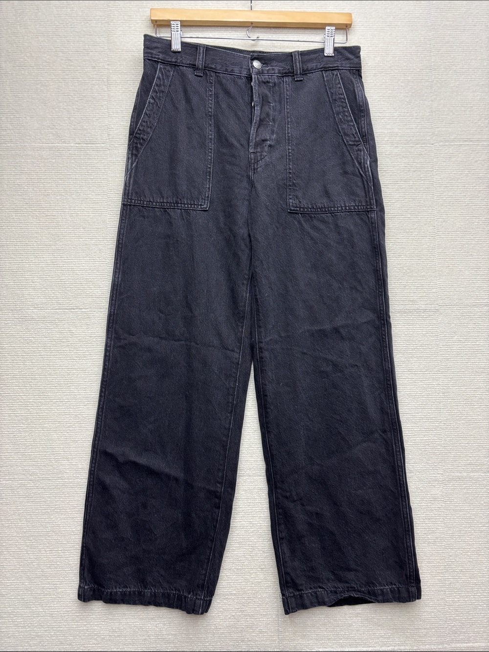 MADEWELL | low slung baggy jeans Black Wide-Leg Workwear Pants 26